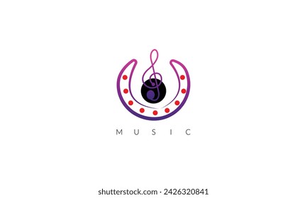 Tone music icon design. Note music icon in trendy flat style design. Vector illustration.