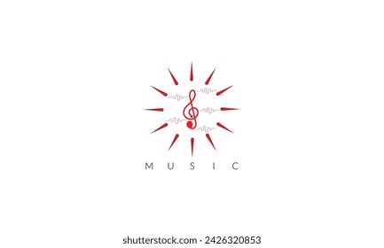 Tonmusik Icon Design. Notieren Sie Musik-Symbol im trendigen flachen Stil Design. Vektorgrafik.