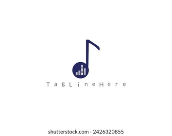 Diseño de iconos de música de tono. Icono de la música de la nota en el diseño de estilo plano de moda. Ilustración vectorial.
