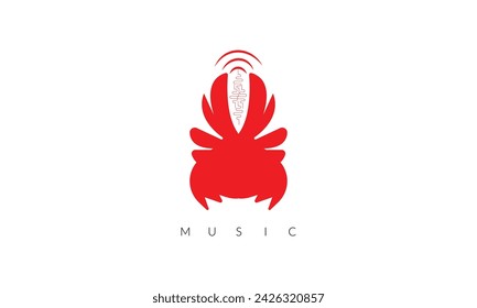 Tone music icon design. Note music icon in trendy flat style design. Vector illustration.