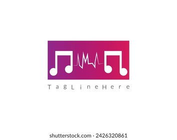 Tone music icon design. Note music icon in trendy flat style design. Vector illustration.