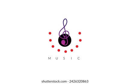 Tone music icon design. Note music icon in trendy flat style design. Vector illustration.