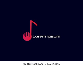 Tonmusik Icon Design. Notieren Sie Musik-Symbol im trendigen flachen Stil Design. Vektorgrafik.
