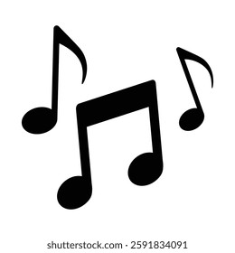 Tone music icon. Note music icon in flat style design.