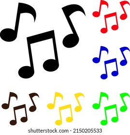 Tone music icon in trendy colorful style design. Vector illustration isolated on white background.