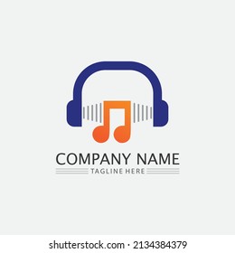 Tone and Music note Icon Vector illustration design Sound waves, audio, equalizer, abstract, head set logo vector illustration design template