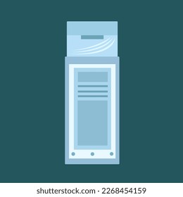 Toner bottle flat vector illustration. Cute toner liquid cosmetic bottle cartoon vector illustration for graphic design and decorative element