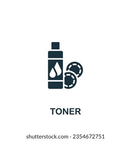 Toner icon. Monochrome simple sign from beauty and personal care collection. Toner iron icon for logo, templates, web design and infographics.
