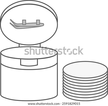 Toner pad container with open lid