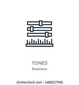 Tones icon. Thin linear tones outline icon isolated on white background from business collection. Line vector sign, symbol for web and mobile