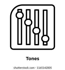 Tones icon vector isolated on white background, Tones transparent sign , office symbols