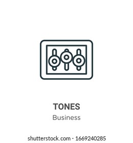 Tones outline vector icon. Thin line black tones icon, flat vector simple element illustration from editable business concept isolated stroke on white background