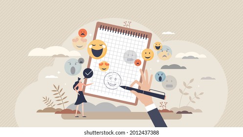 Los tonos escritos como expresión de actitud en el signo o los símbolos en el concepto de persona pequeña. Emociones y sentimientos tipo de comunicación no verbal para mostrar el comportamiento en mensajes o letras de texto ilustraciones vectoriales.