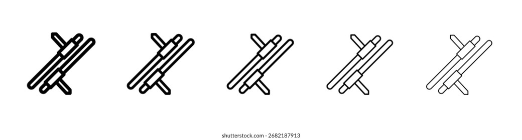 ícone tonfa plano ilustração definir logotipo