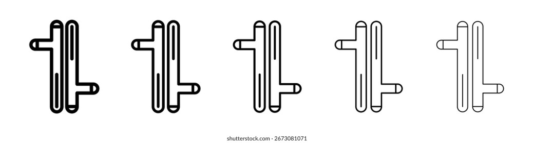 Vector aislado del icono de Tonfa en el fondo blanco