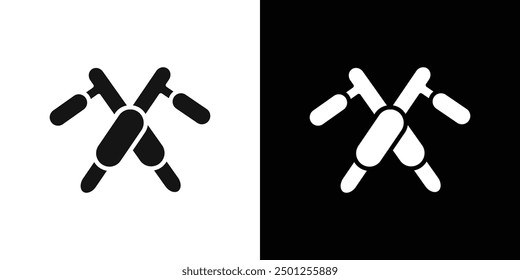 icono de tonfa Marca de símbolo en estilo relleno