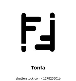 Tonfa icon vector isolated on white background, logo concept of Tonfa sign on transparent background, filled black symbol