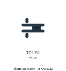 Vector de icono Tonfa. Icono moderno de tonfa plana de una colección asiática aislada en fondo blanco. La ilustración vectorial se puede utilizar para diseño gráfico web y móvil, logotipo, eps10