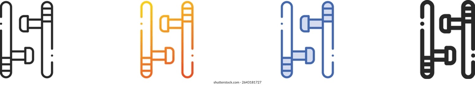 tonfa icon.Thin Linear, Gradient, Blue Stroke and bold Style Design Isolated On White Background