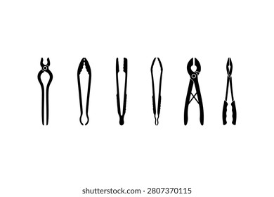 Tong Silhouette Vector Collection Set