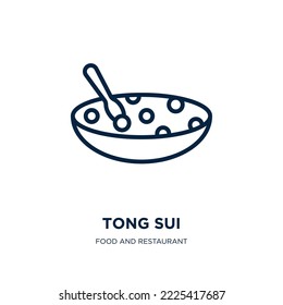 tong sui icon from food and restaurant collection. Thin linear tong sui, tong, simple outline icon isolated on white background. Line vector tong sui sign, symbol for web and mobile