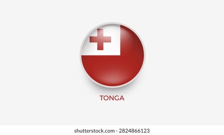tonga 3d circle flag vector 