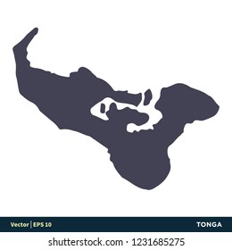 Tonga - Australia & Oceania Countries Map Icon Vector Logo Template Illustration Design. Vector EPS 10.