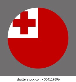 Tonga circle flag - vector icon