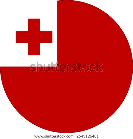 Tonga Circle Flag, Circle Flag of Tonga, Vector Images