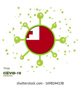 Tonga Coronavius Flag Awareness Background. Stay home, Stay Healthy. Take care of your own health. Pray for Country