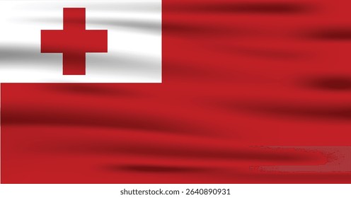 Tonga Country Flag 3d. Official Tonga Flag With Original Color and Size Proportion