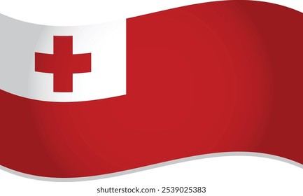 Tonga Country Flag Waving Vector
