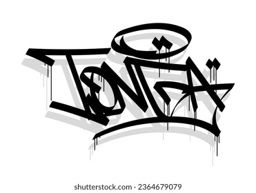 TONGA country graffiti tag style