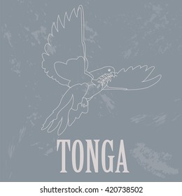 Tonga. Dove. Retro styled image. Vector illustration