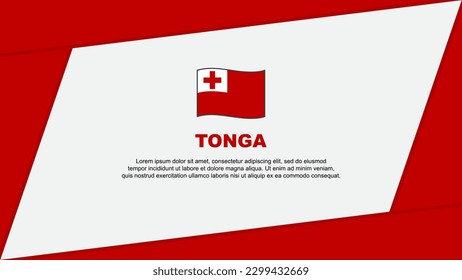 Tonga Flag Abstract Background Design Template. Tonga Independence Day Banner Cartoon Vector Illustration. Tonga Banner