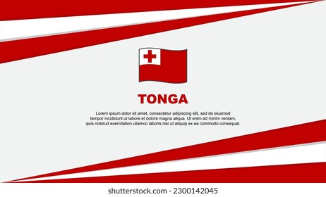 Tonga Flag Abstrakte Hintergrunddesign-Vorlage. Tonga Independence Day Banner Cartoon Vektorgrafik. Tonga-Design