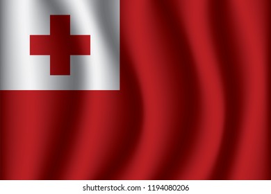 Tonga flag background with cloth texture.Tonga Flag vector illustration eps10.