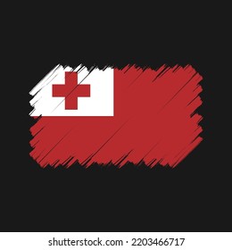 Pinceladas de pincel de bandera de Tonga pintadas