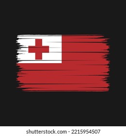 Tonga Flag Brush Strokes Painted