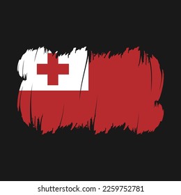 Tonga Flag Brush Strokes Vector