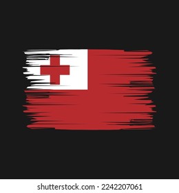 Tonga Flag Brush Vector Illustration