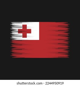 Tonga Flag Brush Vector Illustration