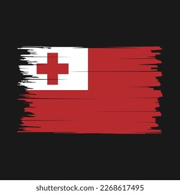 Ilustración del vector del pincel de bandera de Tonga
