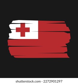 Ilustración del vector del pincel de bandera de Tonga