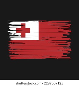 Tonga Flag Brush Vector Illustration