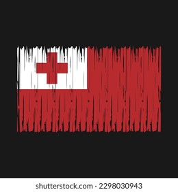 Ilustración del vector del pincel de bandera de Tonga