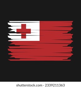 Tonga Flag Brush Vector Illustration