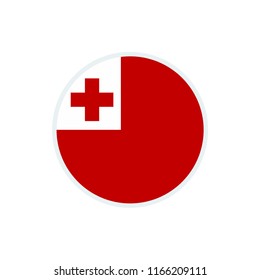 Tonga flag. Tonga circle flag. Tonga symbol.