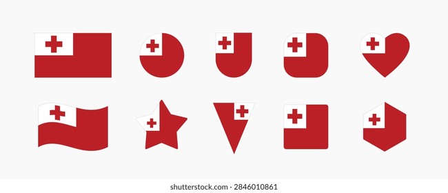 Tonga Flag Collection in Multiple Shapes