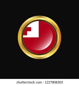 Tonga flag Golden button